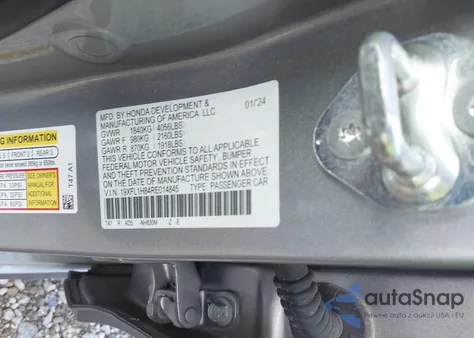 2024 Honda Civic Sport Touring z USA, uszkodzony, nr VIN 19XFL1H84RE014845